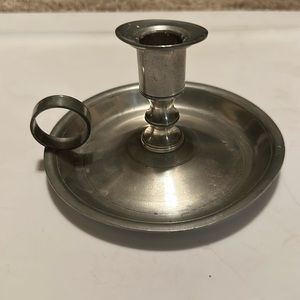 Williamsburg STIEFF Pewter Chamber Candlestick Holder W/ Push Up Mechanism CW87